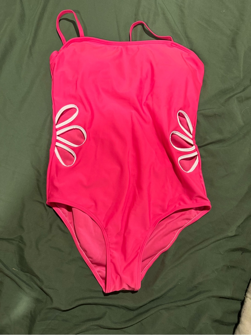 SHEIN Hot Pink Girls One-Piece Swimsuit with Side Cutouts